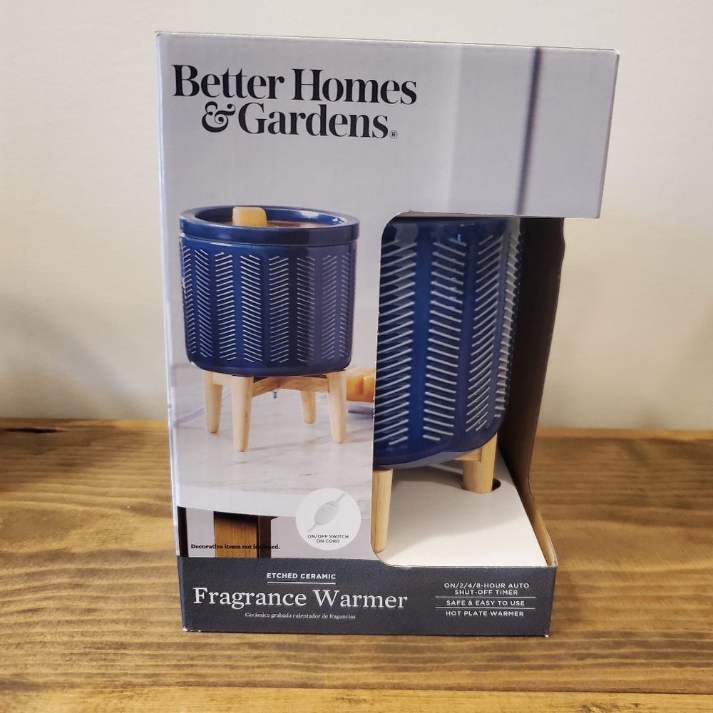 Better Homes & Gardens Electric Ceramic Wax Warmer with Wood Stand - Navy
